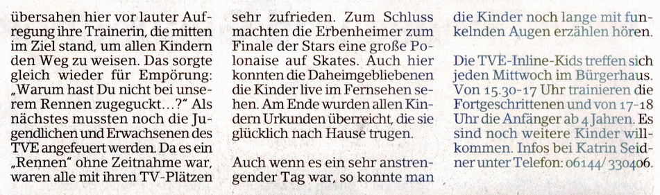 Text auf Seite 4 im Erbenheimer Anzeiger vom 19. September 2008