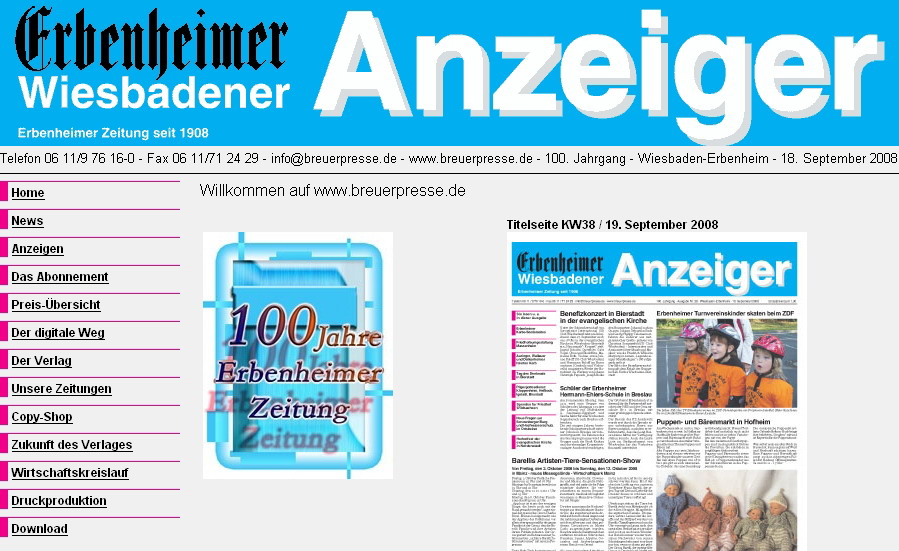 Ankndigung der Titelseite am 18.September 2008 fr die Freitagsausgabe.