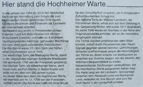 Ausschnitt einer Infotafel vor dem Gelnde des A.S.V Hochheim. Bildpunkt Nr: 4